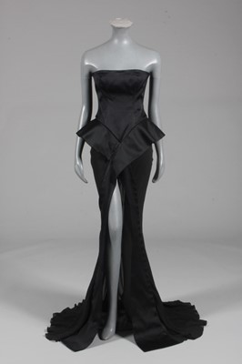 Lot 211 - A John Galliano black satin evening gown, 'Pin...