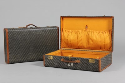 Lot 40 - Two Goyard suitcases, probably 1950s, with...