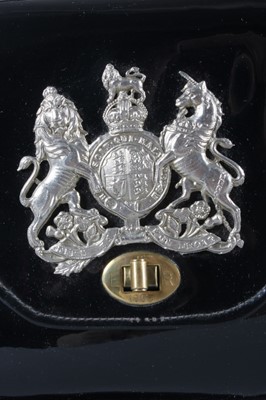 Lot 20 - A rare black patent Coronation handbag, 1953,...