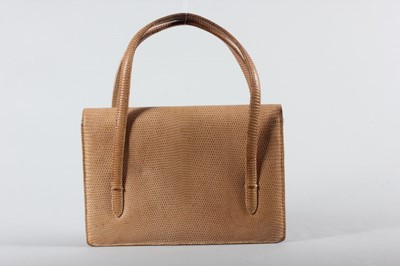 Lot 19 - A Gucci tan lizard handbag, late 1960s,...