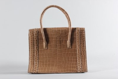 Lot 8 - An Hermès ficelle crocodile 'Drag' bag, late...