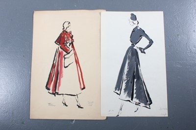 Lot 132 - Seven Façon-Marrec designs for Dior, 1947-48,...