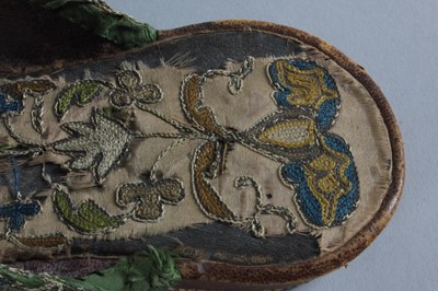 Lot 60 - A pair of embroidered gentlemen's mules,...