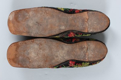 Lot 61 - A pair of embroidered gentlemen's slippers,...