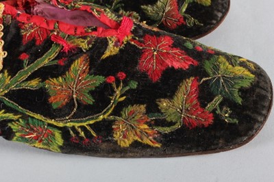 Lot 61 - A pair of embroidered gentlemen's slippers,...