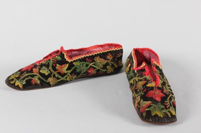 Lot 61 - A pair of embroidered gentlemen's slippers,...