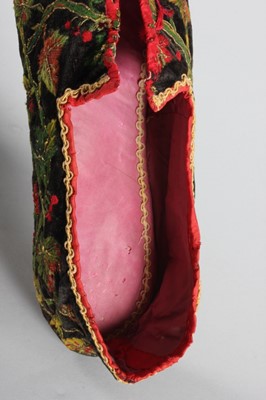 Lot 61 - A pair of embroidered gentlemen's slippers,...