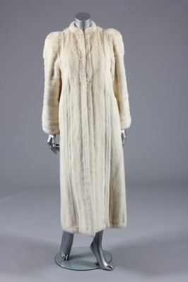 Lot 256 - A Leon Visson white mink full length coat,...