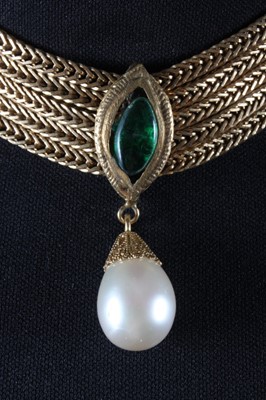 Lot 32 - A Chanel gilt chain necklace with pearl...