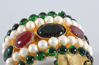 Lot 30 - A Chanel jewelled cuff, 1980s, signed, with...