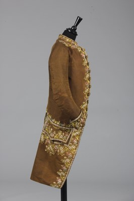 Lot 70 - A gentleman's embroidered brown ottoman silk...