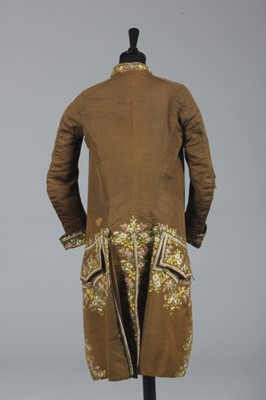 Lot 70 - A gentleman's embroidered brown ottoman silk...