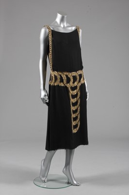 Lot 93 - A rare Madeleine Vionnet beaded tunic dress,...