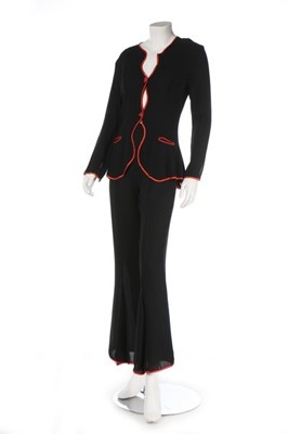 Lot 260 - An Ossie Clark for Radley black moss crepe...