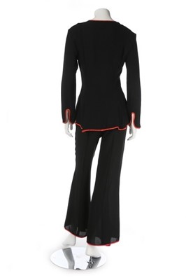 Lot 260 - An Ossie Clark for Radley black moss crepe...