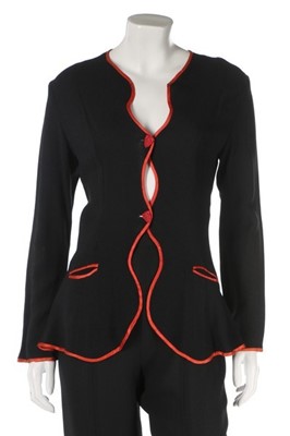 Lot 260 - An Ossie Clark for Radley black moss crepe...