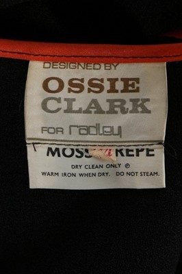 Lot 260 - An Ossie Clark for Radley black moss crepe...