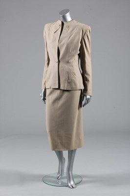 Lot 137 - An Adrian camel wool day suit, circa 1945,...