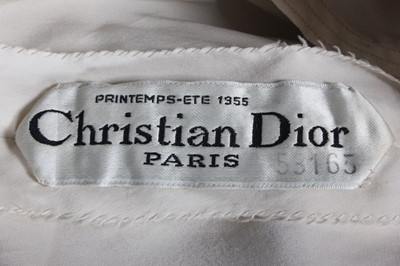 Lot 136 - A Christian Dior couture spotted black ball...