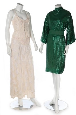 Lot 273 - Seven designer evening dresses, 1970s-80s,...