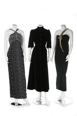 Lot 273 - Seven designer evening dresses, 1970s-80s,...