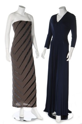 Lot 273 - Seven designer evening dresses, 1970s-80s,...