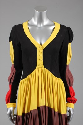 Lot 172 - An Ossie Clark 'traffic light' dress, early...