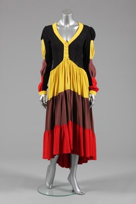 Lot 172 - An Ossie Clark 'traffic light' dress, early...