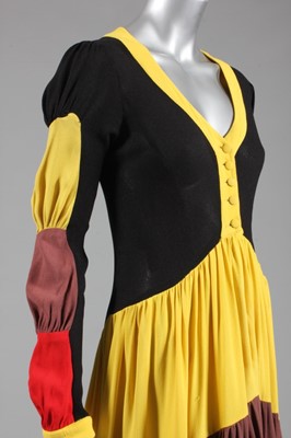 Lot 172 - An Ossie Clark 'traffic light' dress, early...