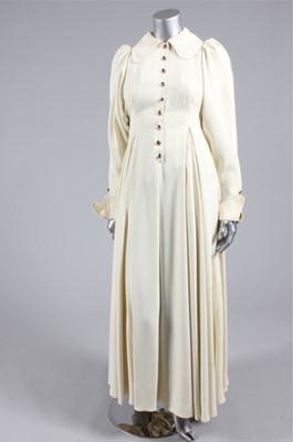 Lot 1 - A Bill Gibb ivory crepe gown with enamelled...