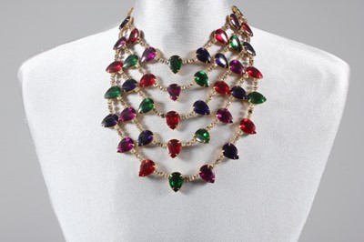 Lot 10 - A Kenneth Jay Lane multi-strand jewelled bib...