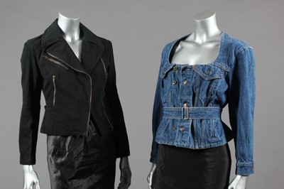 Lot 101 - Two Azzedine Alaia denim jackets, 1980s,...