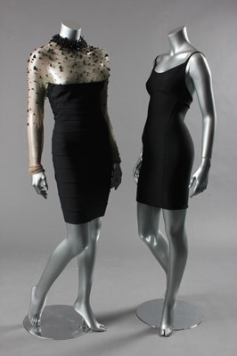 Lot 103 - An Hervé Leger couture black `bandage' dress,...