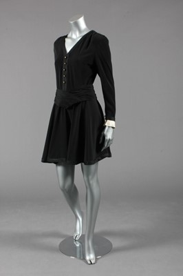 Lot 106 - A Chanel boutique black silk dinner dress,...