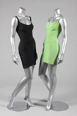 Lot 109 - Two Herve Leger cocktail dresses and a suit,...