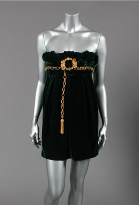 Lot 112 - A Dolce & Gabbana green velvet cocktail dress,...