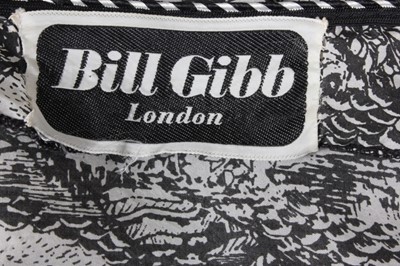 Lot 114 - A Bill Gibb black and white printed silk...