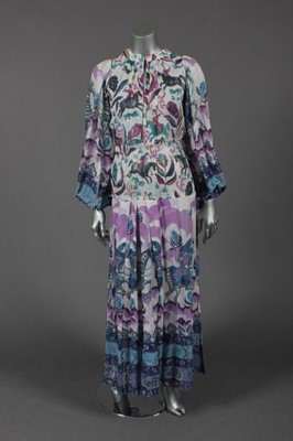 Lot 120 - A Thea Porter printed muslin gown, late 1970s,...