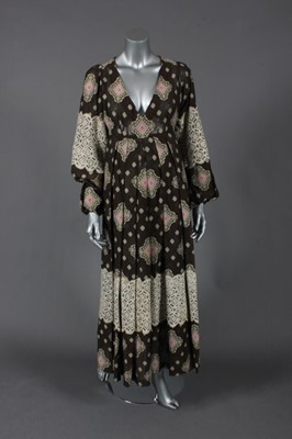 Lot 121 - A Thea Porter woven cotton and lace inset...