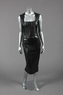 Lot 127 - A Jean Paul Gaultier black vinyl dress,...