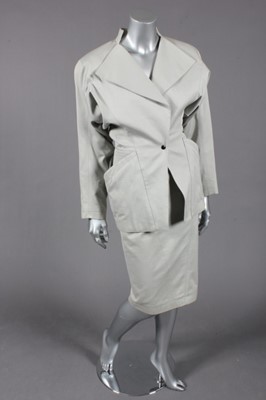 Lot 129 - An Azzedine Alaia grey gaberdine suit, mid...