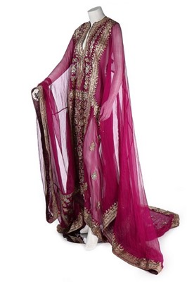 Lot 299 - A richly embroidered Abaya or kaftan, 1970s,...