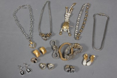 Lot 132 - A group of costume gilt and silver-toned...