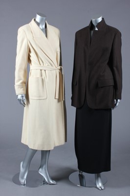 Lot 145 - A stylish Hermès cream cashmere coat, 1980s,...