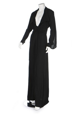 Lot 309 - An Ossie Clark black moss crêpe dress, circa...