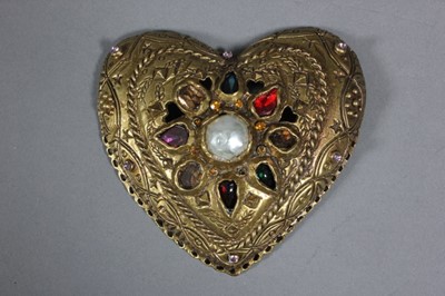 Lot 153 - A large Christian Lacroix heart-shaped brooch,...