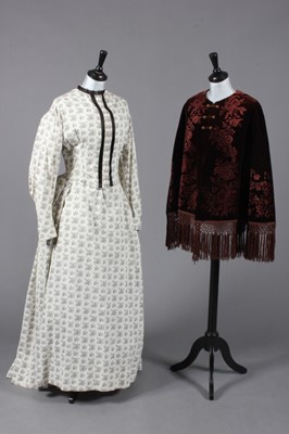 Lot 155 - A Victorian roller-printed cotton dress, the...