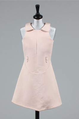 Lot 16 - A Courreges pale pink wool day dress, late...