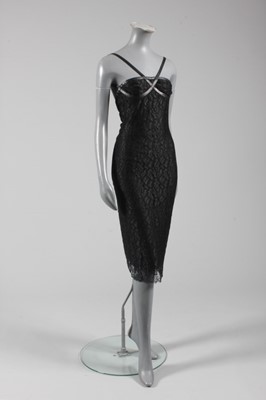 Lot 17 - An Alexander McQueen black lace and leather...