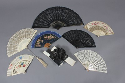 Lot 172 - Two Brussels lace fans, circa 1900-10, one of...